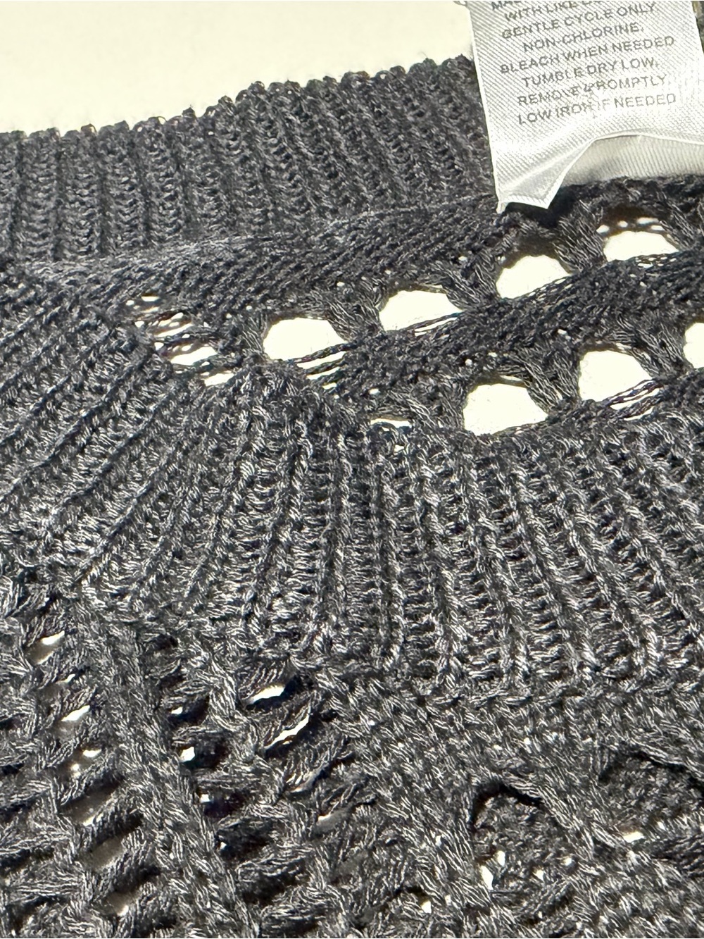 NWT Cha Cha Vente Black Crochet Knit Cover Up Dress - Plus Size 1X - Picture 7 of 12